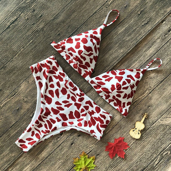 Sexy Snake Print Bikini Female Swimsuit Women Swimwear