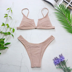 Sexy Bandeau Bikinis New V Neck Bikini Swimsuits Push Up Swimwear