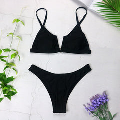 Sexy Bandeau Bikinis New V Neck Bikini Swimsuits Push Up Swimwear