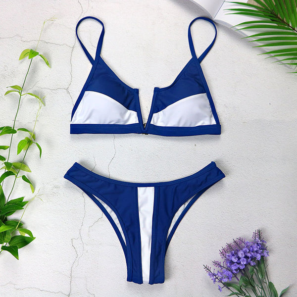 Sexy Bandeau Bikinis New V Neck Bikini Swimsuits Push Up Swimwear