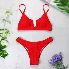Sexy Bandeau Bikinis New V Neck Bikini Swimsuits Push Up Swimwear