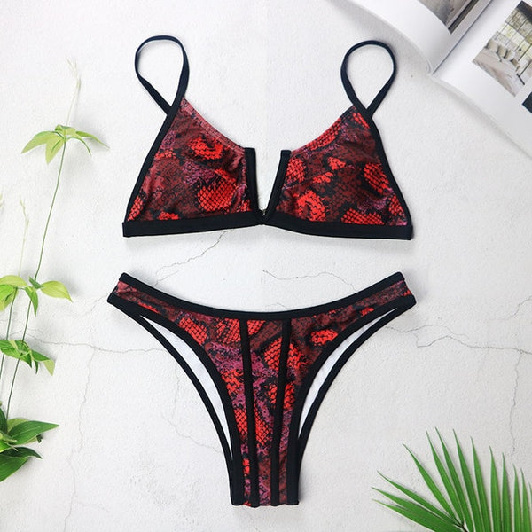 Sexy Bandeau Bikinis New V Neck Bikini Swimsuits Push Up Swimwear