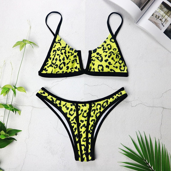 Sexy Bandeau Bikinis New V Neck Bikini Swimsuits Push Up Swimwear