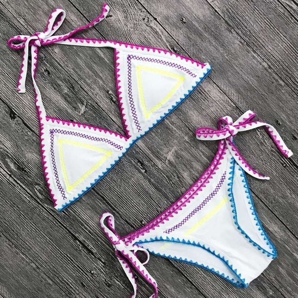 New Sexy Bikinis Women Swimwear Push Up Swimsuit Halter Top Bikini