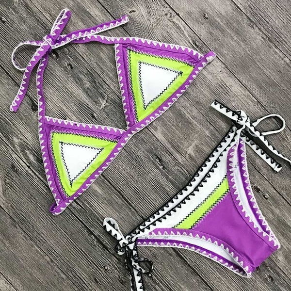 New Sexy Bikinis Women Swimwear Push Up Swimsuit Halter Top Bikini