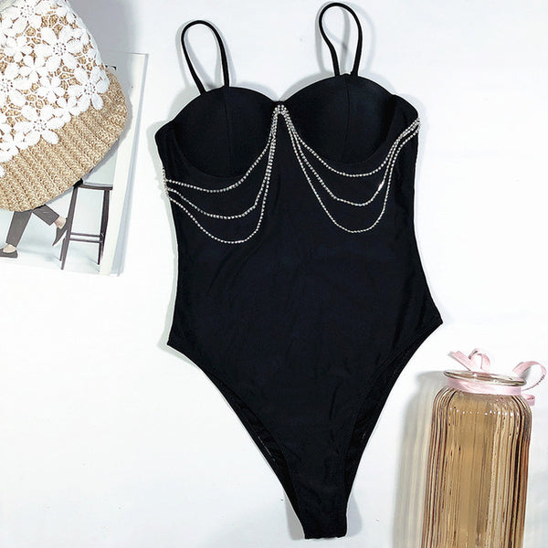 Push up snake print woman swimsuit one piece monokini Buckle