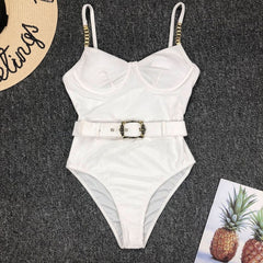 Women Blue Swimwear Sexy Push Up One Piece Swimsuit
