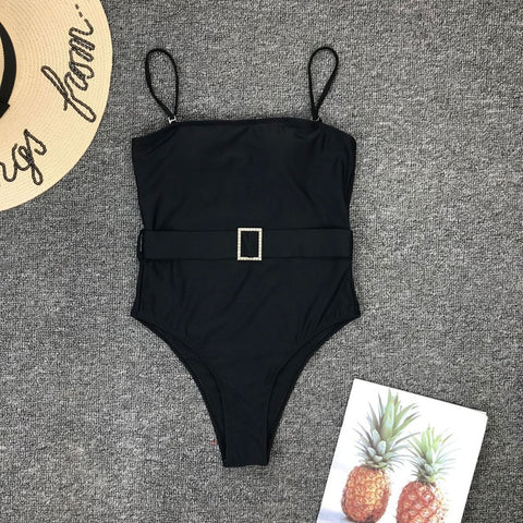 Women Blue Swimwear Sexy Push Up One Piece Swimsuit