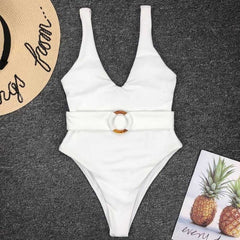 Women Blue Swimwear Sexy Push Up One Piece Swimsuit
