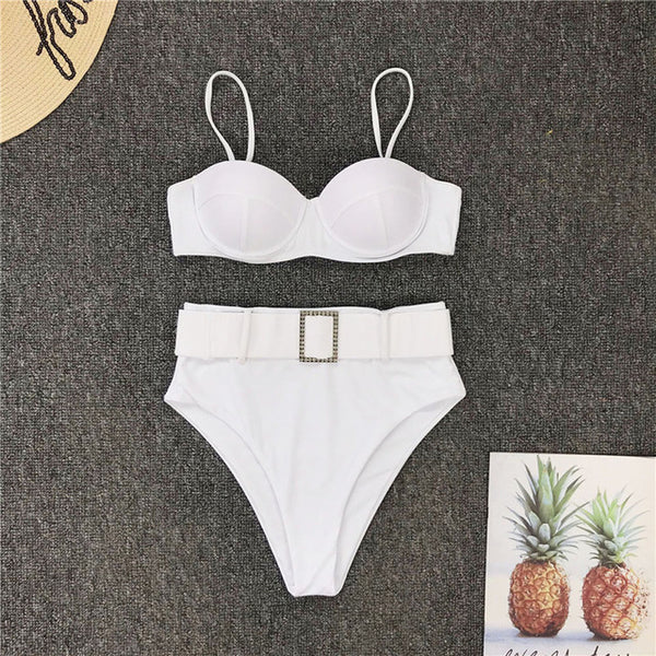 Women Blue Swimwear Sexy Push Up One Piece Swimsuit