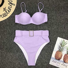 Women Blue Swimwear Sexy Push Up One Piece Swimsuit