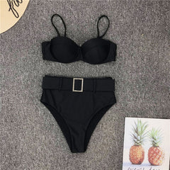 Women Blue Swimwear Sexy Push Up One Piece Swimsuit