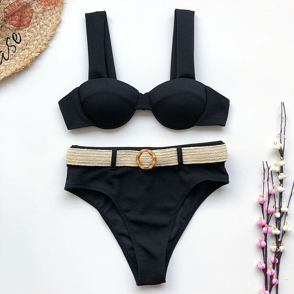 Women Blue Swimwear Sexy Push Up One Piece Swimsuit