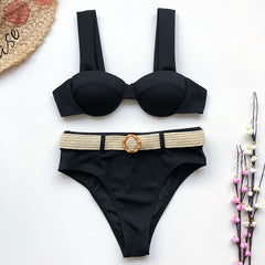 Women Blue Swimwear Sexy Push Up One Piece Swimsuit