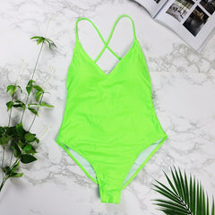 women Swimwear Sexy high cut one piece swimsuit Backless swim suit