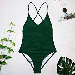 women Swimwear Sexy high cut one piece swimsuit Backless swim suit