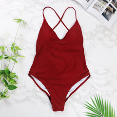 women Swimwear Sexy high cut one piece swimsuit Backless swim suit
