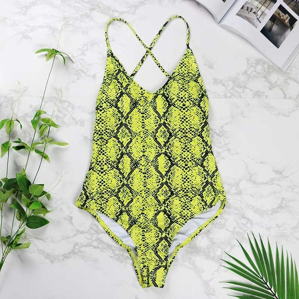 women Swimwear Sexy high cut one piece swimsuit Backless swim suit