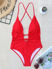 women Swimwear Sexy high cut one piece swimsuit Backless swim suit