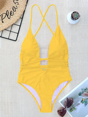women Swimwear Sexy high cut one piece swimsuit Backless swim suit
