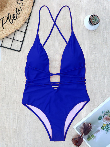 women Swimwear Sexy high cut one piece swimsuit Backless swim suit