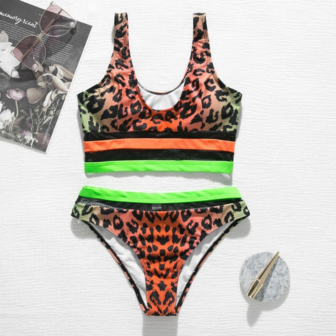 Sexy micro bikini set Print swimsuit female Bandeau high cut swimwear