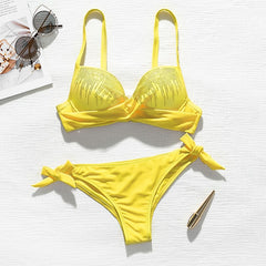 Sexy Rhinestone bikini Push up swimsuit female Knot bathing suit
