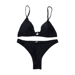 Bikini Set New Women Swimwear Pure Color Push Up Padded Swimsuit