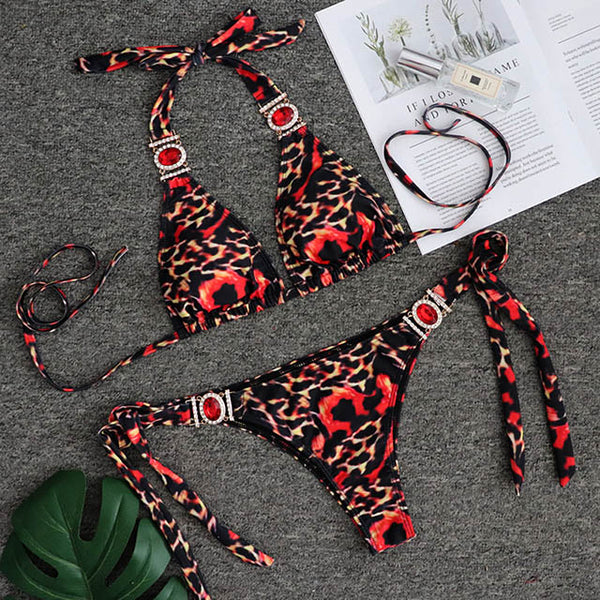 Swimsuit Women Bikinis Crystal Diamond Bikini Set Metal
