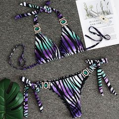 Swimsuit Women Bikinis Crystal Diamond Bikini Set Metal