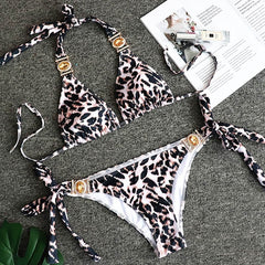 Swimsuit Women Bikinis Crystal Diamond Bikini Set Metal