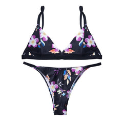 Cartoon Pritned Sexy Bikini Set Women Swimwear New Push Up Padded