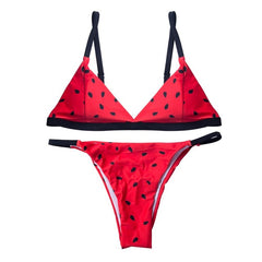 Cartoon Pritned Sexy Bikini Set Women Swimwear New Push Up Padded