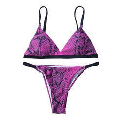 Cartoon Pritned Sexy Bikini Set Women Swimwear New Push Up Padded