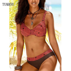 Sexy Bikini Set Swimwear Women Print Swimsuit Push Up
