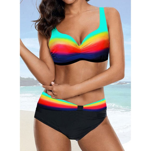 Sexy Bikini Set Swimwear Women Print Swimsuit Push Up
