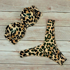Sexy High Waist Bikini Swimwear Women Swimsuit Leopard Brazilian Bikini