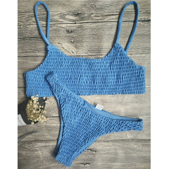 New Sexy girls Bikini Push-up Pleated triangle Swimwear Women