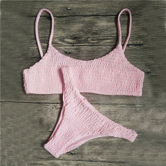 New Sexy girls Bikini Push-up Pleated triangle Swimwear Women