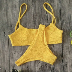 New Sexy girls Bikini Push-up Pleated triangle Swimwear Women
