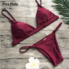 9 Colors Solid Bikini Set Sexy Push Up Swimwear Women Brazilian