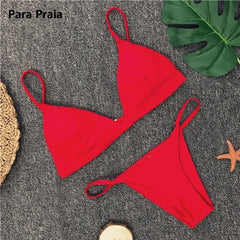 9 Colors Solid Bikini Set Sexy Push Up Swimwear Women Brazilian