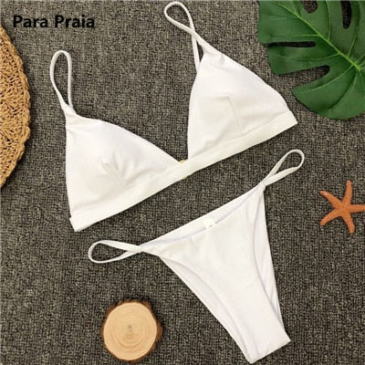 9 Colors Solid Bikini Set Sexy Push Up Swimwear Women Brazilian