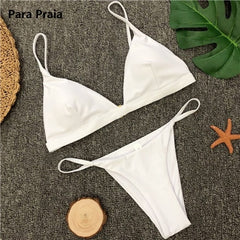 9 Colors Solid Bikini Set Sexy Push Up Swimwear Women Brazilian