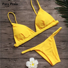 9 Colors Solid Bikini Set Sexy Push Up Swimwear Women Brazilian