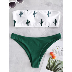 Bikin Bandeau swimwear women push up swimsuit female Cactus Print