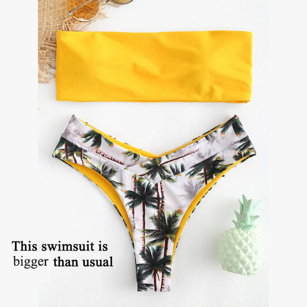 Bikin Bandeau swimwear women push up swimsuit female Cactus Print
