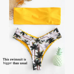 Bikin Bandeau swimwear women push up swimsuit female Cactus Print