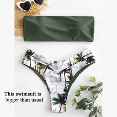 Bikin Bandeau swimwear women push up swimsuit female Cactus Print