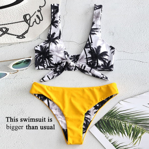 Bikin Bandeau swimwear women push up swimsuit female Cactus Print